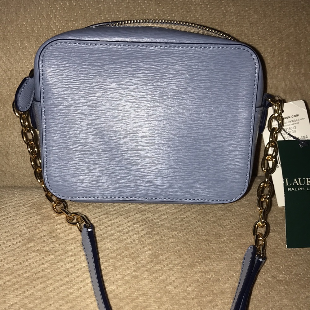 Vintage Ralph Lauren BLUE Small Pocketbook Never Used Tags Still On Dust Bag - Picture 10 of 11